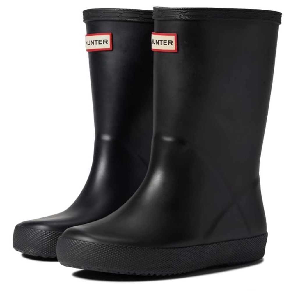 Hunter Kids Classic Black Matte Waterproof Rain Boots Size Boys 10B Girls 11